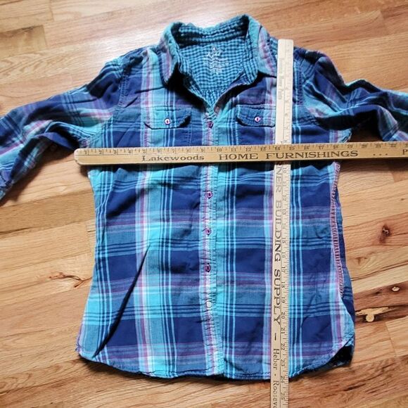 Kuhl Long Sleeve Plaid Flannel Button Front Cotton Small - Picture 3 of 8